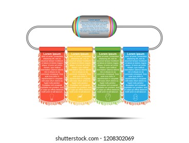 Modern business  process chart infographics template. Vector banner used for presentation and workflow layout diagram, web design. Vector EPS10