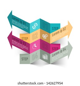 Modern business process infographics template. Vector.
