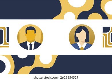 Modern business professionals in abstract design with transparency for versatile applications