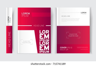Folleto moderno de degradado rojo de negocios, folleto, volante, plantilla de portada. Líneas de fondo coloridas abstractas, mallas, formas geométricas. Presentación de portada, diseño en tamaño A4.Ilustración vectorial.