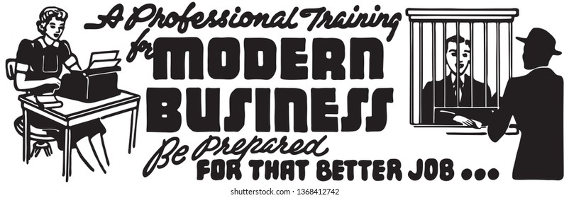 Modern Business - Retro Ad Art Banner