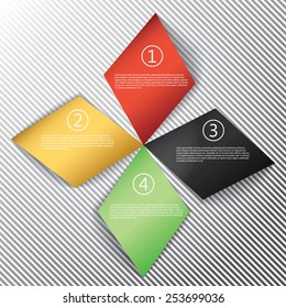 Modern business rhombus origami style options banner. Vector illustration. can be used for workflow layout, diagram, number options, step up options, web design, infographics.