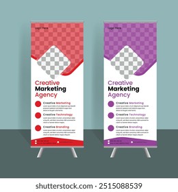Modern business roll up banner design template