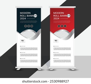 Modern Business Roll Up Banner Design, Signboard Advertising Brochure Flyer Template  Design and x Banner Design