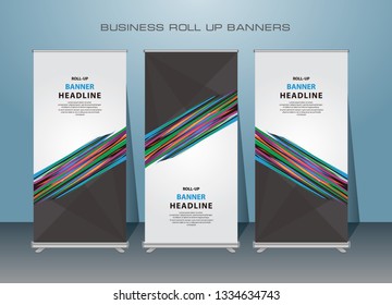 Modern Business Roll Up Banner. Standing Banner Design. Banner Template. Presentation and Brochure. Vector illustration