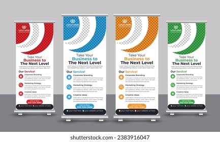 Modern Business Roll Up Banner Template Creative Design for Office, Company, Marketing, and Multipurpose Use