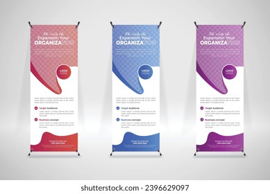 modern business roll up banner template or x banner template design concept