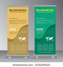 Modern Business Roll Up Banner Template for event, exhibition, welcome, party, presentaion, confrence, company, project, new year, promotion, campus, university, Standee Design. Banner Template.