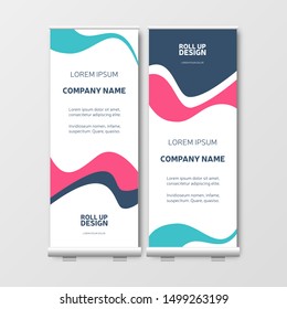 Modern Business Roll Up. Presentation template, brochure or flyer, vertical banner design, cover geometric background, modern publication layout, eps10