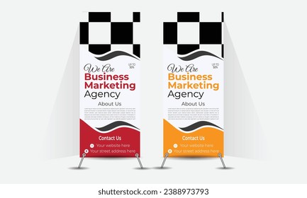 Modern business rollup banner design template 