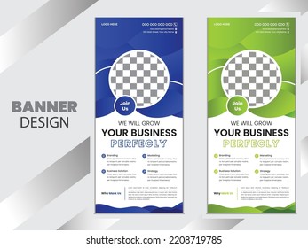 Modern Business Roll-Up Banner Template Design, Banner Template, Abstract, vector,  presentation, leaflet, x-stand, x-banner, exhibition display