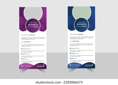 Modern Business Rollup Banner Template for your business advertisement in 2 different color options.