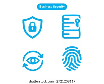 Icono moderno del Vector de la seguridad empresarial y de la protección de datos corporativa con el concepto del escudo y de la cerradura