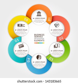 Modern business service circle origami style. Vector illustration. can be used for workflow layout, diagram, number options, banner, step up options, web design, infographics.