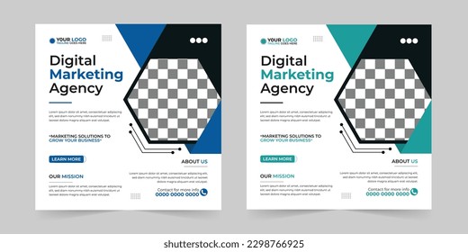 Modern Business social media post, Digital marketing agency Corporate banner promotion ads sales and discount banner vector template design.