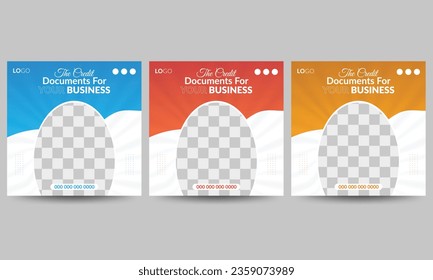 Modern Business Social Media Post Design , Square size vector template file layout