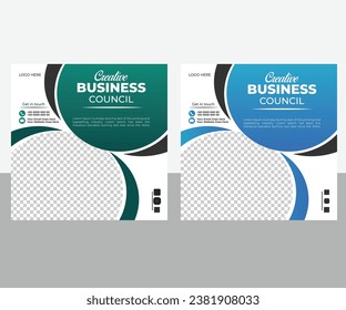 Modern business social media post design template for Facebook or Instagram. 