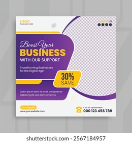 Modern Business Social Media Post Template | Editable Digital Marketing Layouts for Promotion, Advertising, Corporate Design, Flyer, Brochures, Banner, Creative Agency, Square Post design.