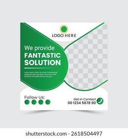 Modern business social media post template design, Corporate square social media web banner design	
