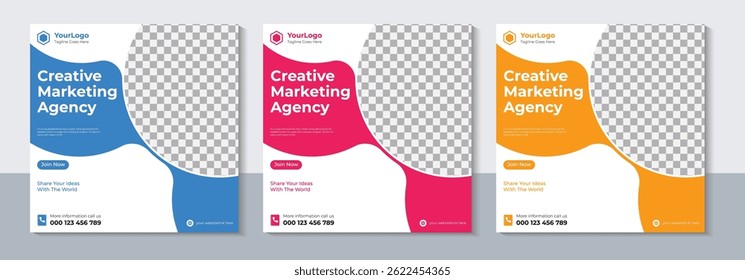 Modern Business Social Media Post Template, Marketing, Web Banner, Sale, Vector Illustration
