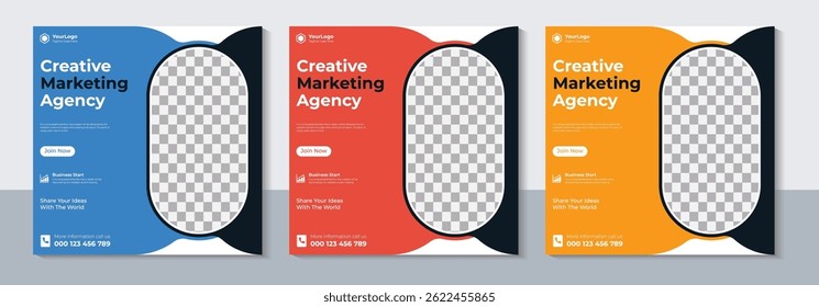 Modern Business Social Media Post Template, Marketing, Web Banner, Sale, Vector Illustration