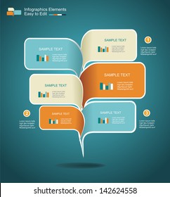 Modern business  speech bubble template. Can be used for diagram, number banners, infographics.
