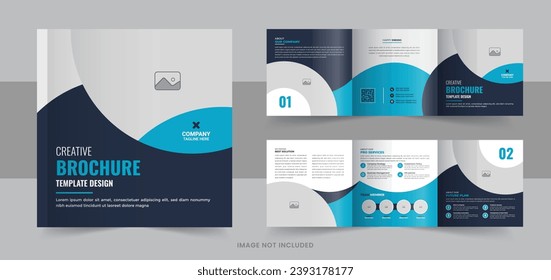 Modern business square trifold brochure template design, flyer, poster template design, Creative square trifold brochure design. Square trifold poster flyer pamphlet brochure cover design layout