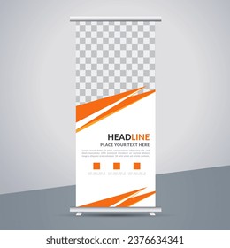  modern business stand banner with creative orange shapes