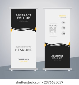 Modern business stand banner with creative yellow and black shapes