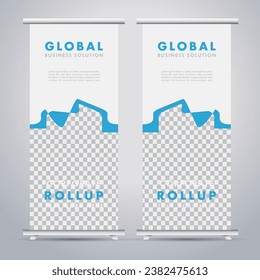 Modern business stand banner with creative shapes