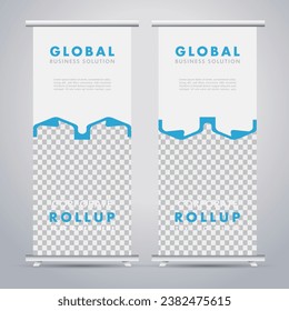 Banner moderno de estand de negocios con formas creativas