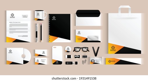 modern business stationery elements set design