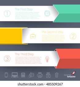 Modern business step by step charts and graphs options banner. Vector illustration modern design template 