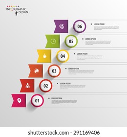 Modern business step by step options infographics. Vector