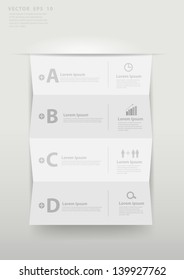 Modern business step folded paper style options banner, Vector illustration template design