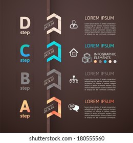 Modern business step origami style options banner, vector illustration