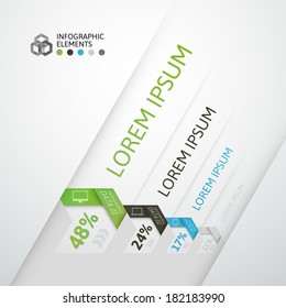 Modern business step origami style options banner, vector illustration