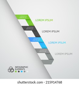 Modern business step origami style options banner, vector illustration