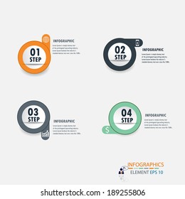 Modern business steps options banner. Vector