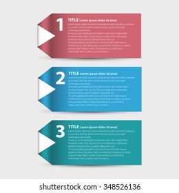 Modern business steps options. Vector graphic design template.