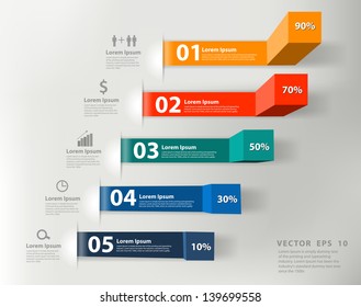 Modern business steps to success charts and graphs options banner. Vector illustration modern design template 