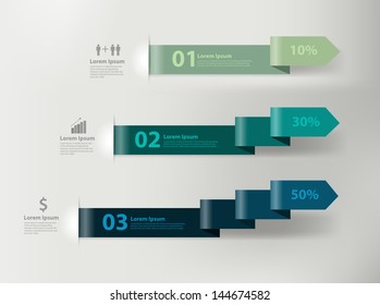 Modern business steps to success charts and graphs options banner. Vector illustration modern design template