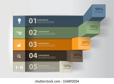 Modern business steps to success charts and graphs options banner. Vector illustration modern design template