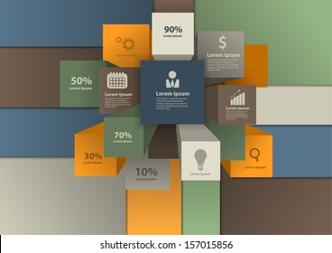Modern business steps to success charts and graphs options banner. Vector illustration modern design template