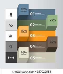 Modern business steps to success charts and graphs options banner. Vector illustration modern design template