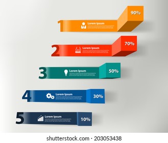 Modern business steps to success charts and graphs options info graphic banner. Vector illustration modern numbers design template workflow layout, diagram, step up options