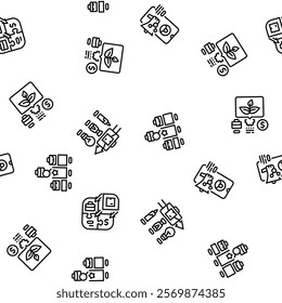 modern business strategy vector seamless pattern thin line illustration