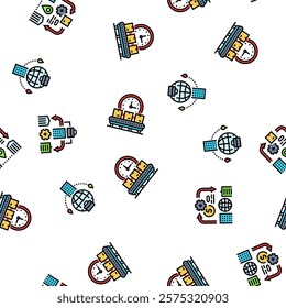 modern business strategy vector seamless pattern thin line illustration