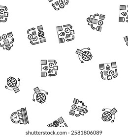 modern business strategy vector seamless pattern thin line illustration