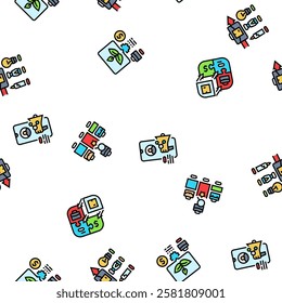 modern business strategy vector seamless pattern thin line illustration